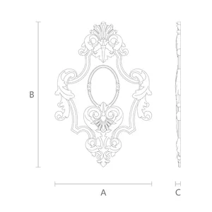 oak Cartouche with Oval Centerpiece